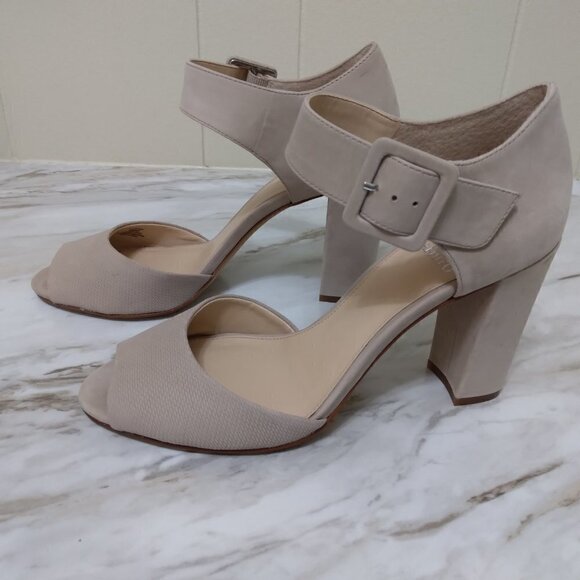 Vince Camuto |  Shelbin 3 Tan Suede Ankle Strap Sandal Size Block Heel | Size10M - Picture 3 of 15